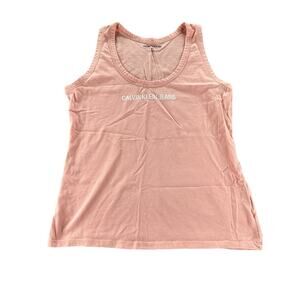 Calvin Klein Jeans Pink Sleeveless Graphic Tank Top Women's Size Large